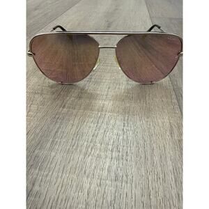 Quay x Desi High Key Aviator Sunglasses Gold Frame Brown Gradient Lens